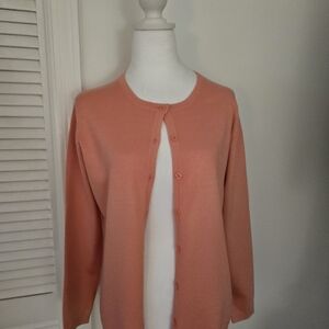 Bogari Button Down Cartigan In A Salmon Color Sz.(Med.)
